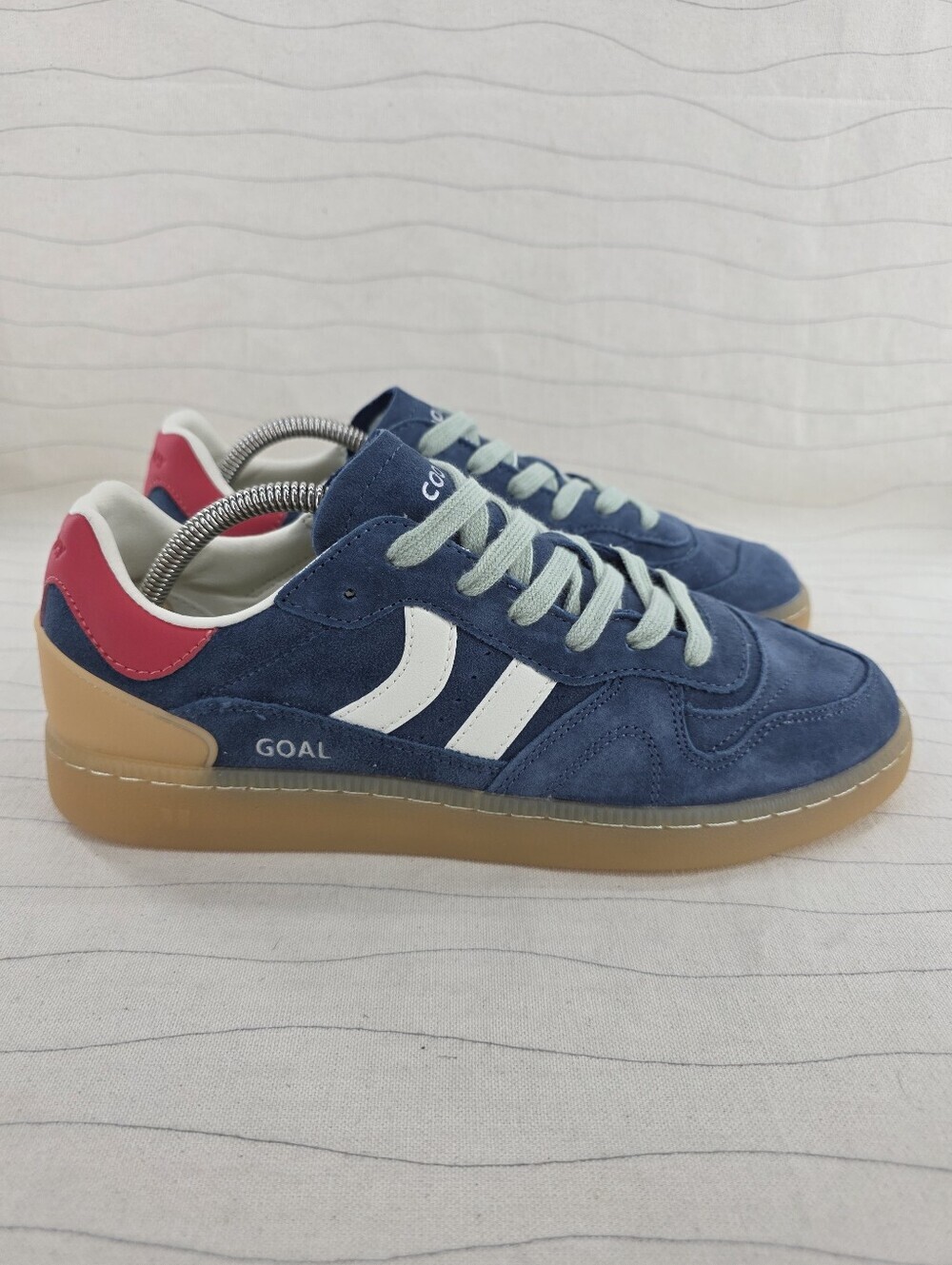 Coolway Mens Goal Navy Blue Suede Gum Sole Casual Sneakers Shoes Size 8 NEW